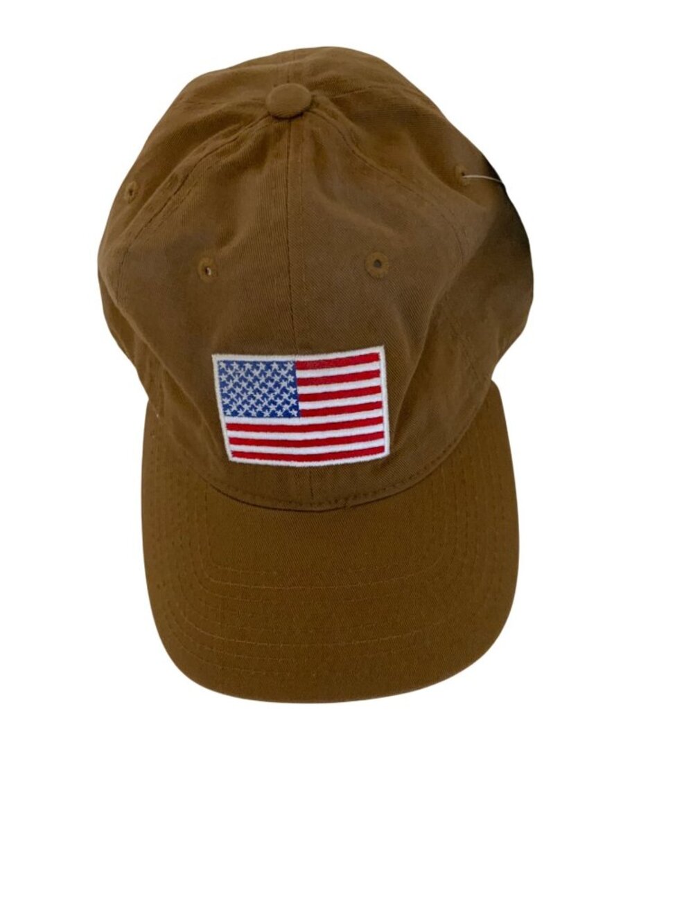 Rapid Dominance American Flag Embroidered Brown Baseball Cap